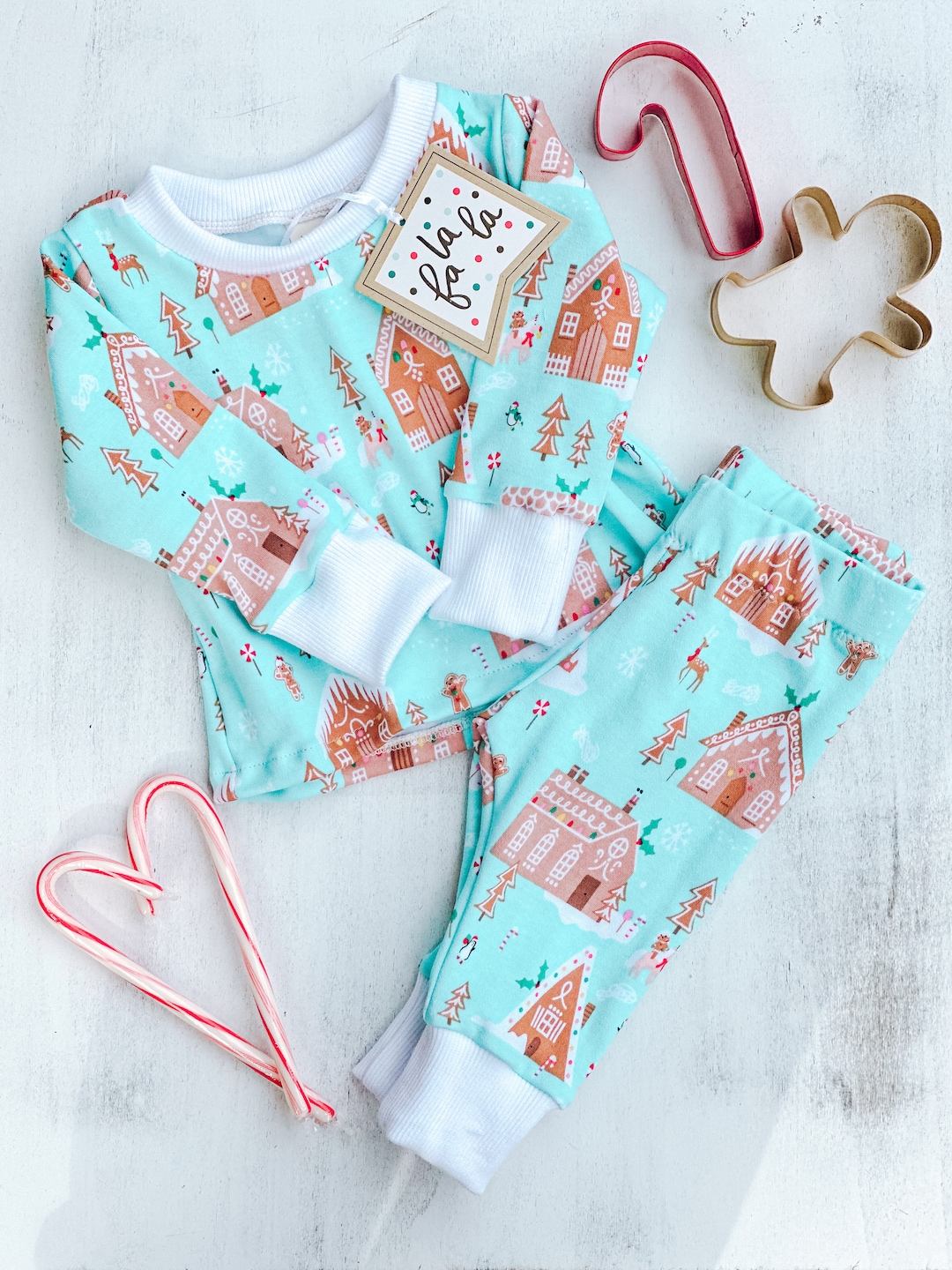 Gingerbread Christmas Pajamas, Sibling Matching Pajamas Baby Boy Baby