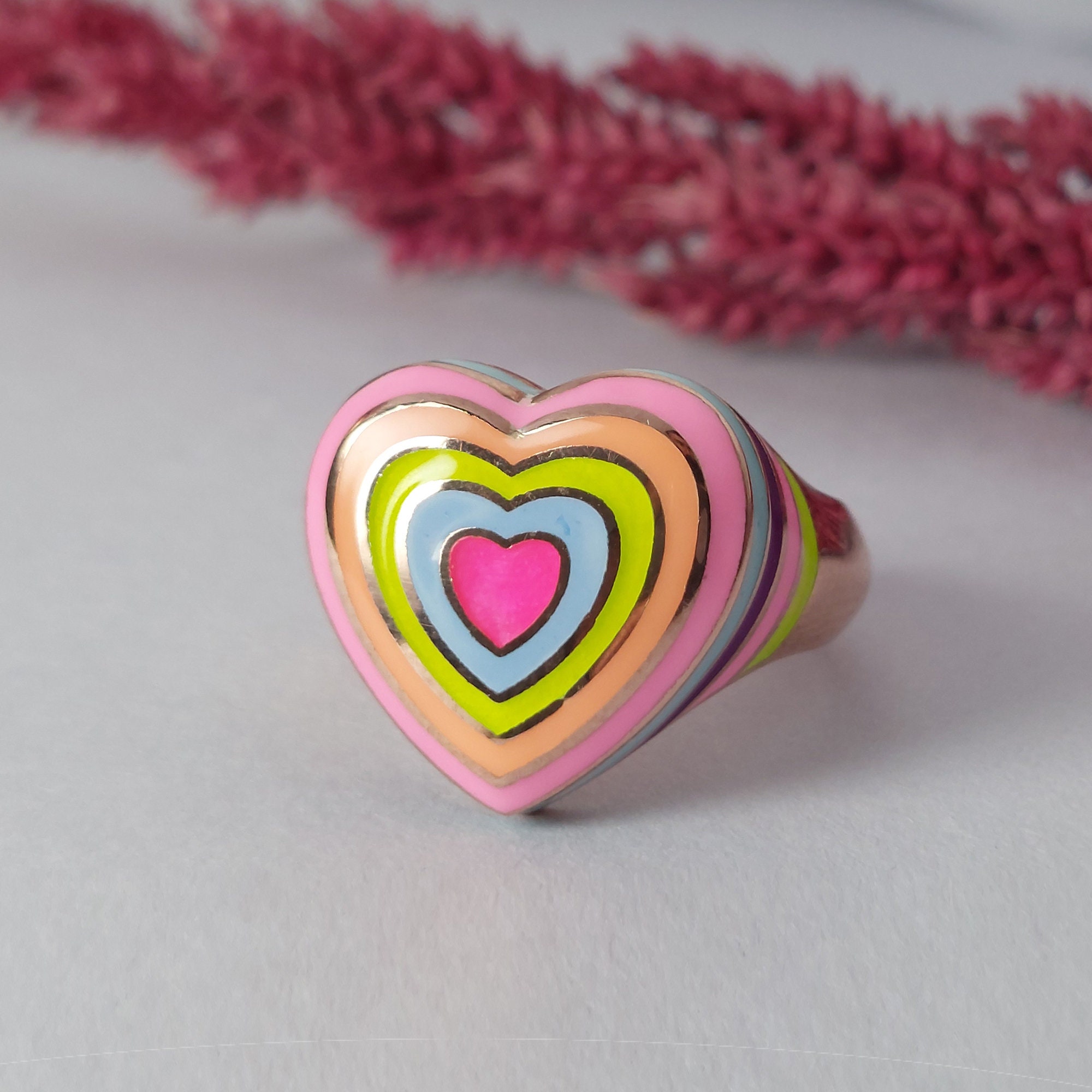 Enamel rose ring hotsell