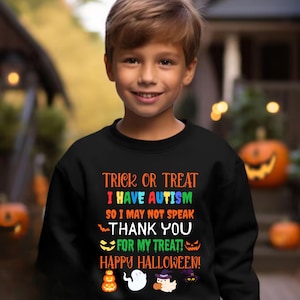 Halloween Autism Awareness Sweatshirt - Trick or Treat Kids Costume