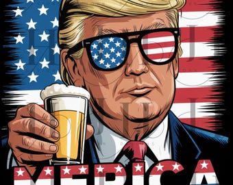 Trump 4th of July PNG: Patriotic Design for Sublimation (Digital Download)