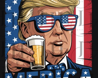 Trump 4th of July PNG: Pro Trump Merica Design (Digital Download)