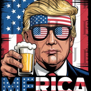 Trump 2025 4 lipca PNG: Patriotyczny projekt promujący Trumpa (pobranie cyfrowe)