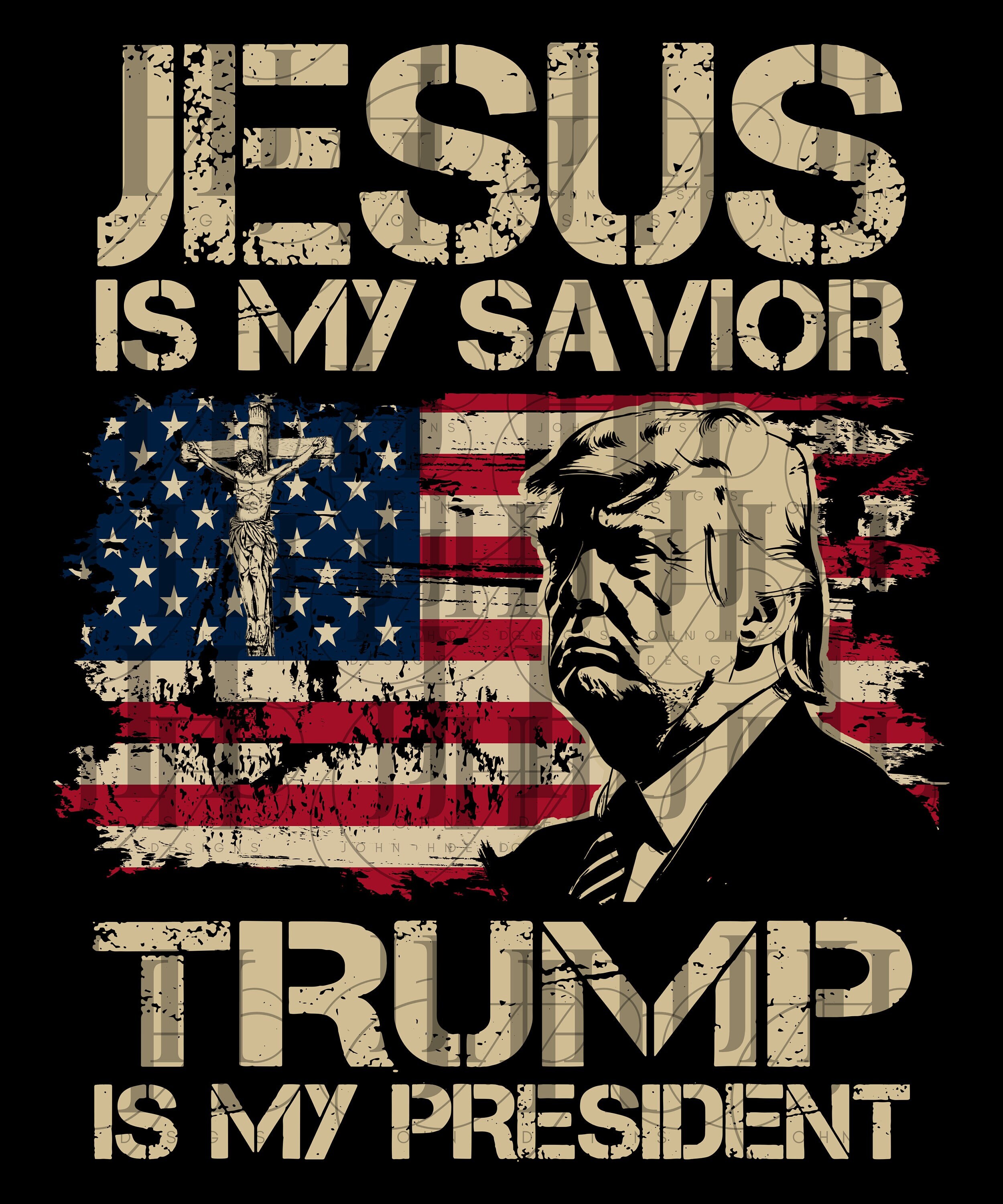 Enjoywellcoolife Vintage-Flagge "Jesus Is My Savior Trump Is My President" – 91x152 Cm, 100% Polyester