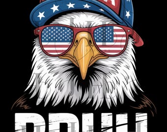 アメリカンイーグル 独立記念日 PNG: 愛国的な Bruh デザイン (デジタルダウンロード)