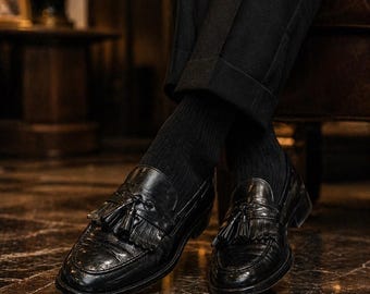 Nunn Bush Black Tassel Loafers Leather Vintage Dress Shoes 10.5M