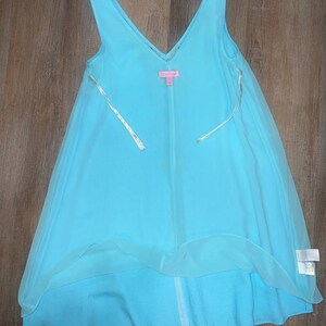 Lilly Pulitzer Turquoise Embellished Mini Dress XS Sleeveless Beaded Shift Dress image 6