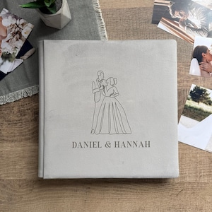 Personalized Velvet Photo Album: Custom Engraved Wedding Scrapbook
