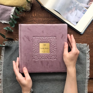 Álbum de fotos familiar hecho a mano, grabado personalizado, regalo perfecto para mamá y papá, álbum de aniversario, regalo para abuelos.