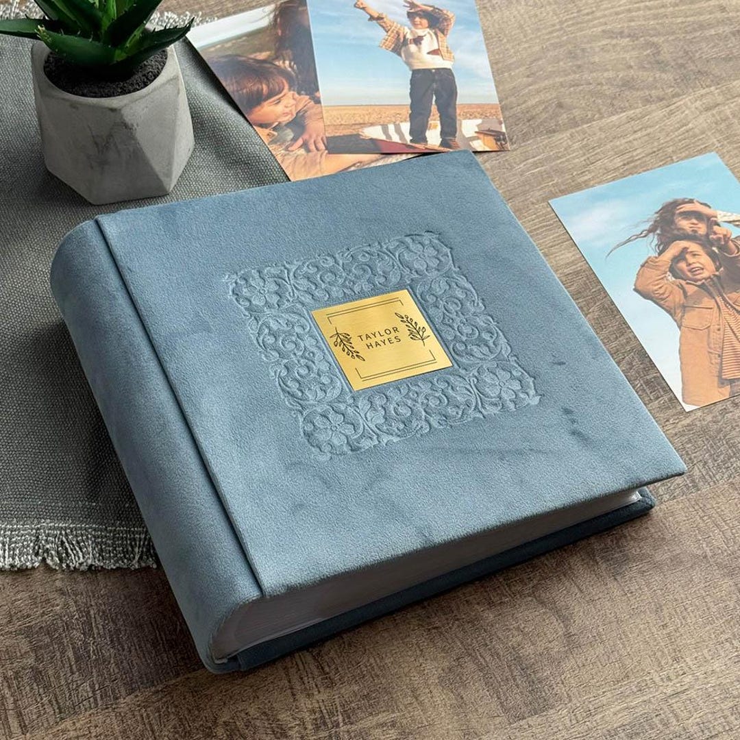 Personalized Velour Photo Album, Embossed Floral Design (300 4x6 Photos ...