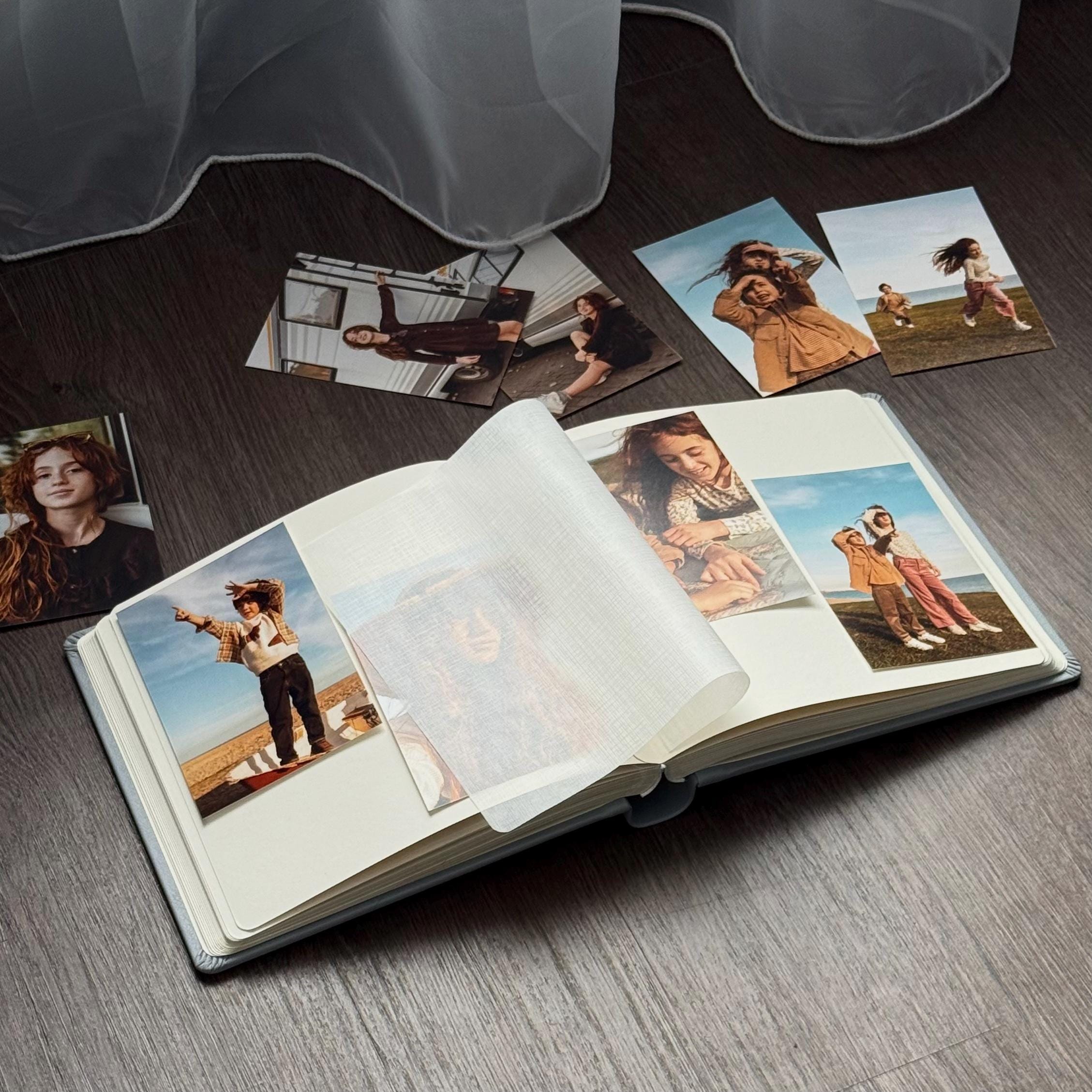 Personalized Faux Leather Photo Album: Embossed Floral Design, Gold ...