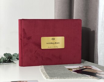 Personalized Velvet Wedding Album: Custom Name Bridal Shower Gift