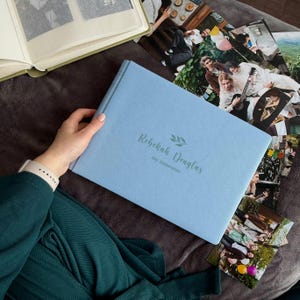 Álbum de fotos personalizado em couro sintético – Capa personalizada gravada – Álbum de recortes para fotos de qualquer tamanho, álbum de fotos feito à mão, livro de memórias