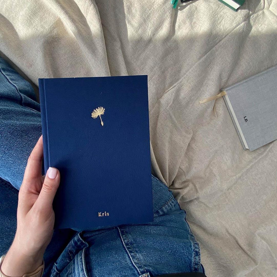 Personalized Cloth Notebook. Minimalist Notebook With Hard Fabric Cover ...