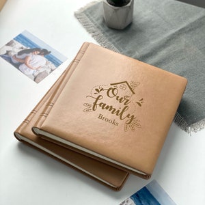 Leather Photo Album, Personalized Family Photo Album, Wedding Anniversary Gift, Eco-leather Album, Mother Day Gift, Travel Photo Scrapbook