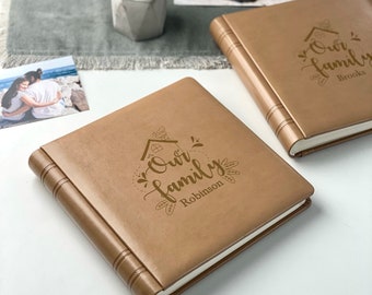 Fotoalbum, gepersonaliseerd familiefotoalbum, lederen aangepaste fotoalbum, huwelijksverjaardag cadeau, reisfoto plakboek, cadeau voor vrouw