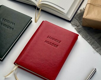 Personalized Eco Leather Journal: Custom Engraved Notebook, Boss Gift