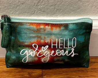 Bolsa de viaje de lona teñida con cremallera Tie Dye: bolsa de viaje de lona teñida con hielo