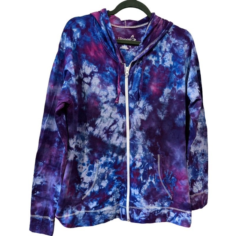 Tie Dye Purple Women's Zip Up Hoodie