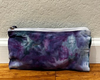 Bolsa de viaje de lona con cremallera teñida a mano