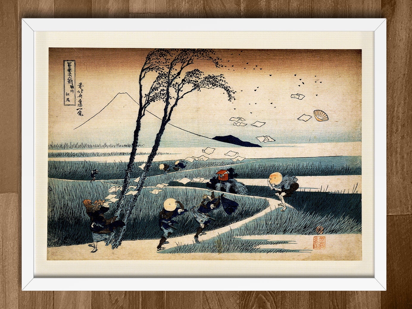 Framed Hokusai, Sudden Gust of Wind at Ejiri, 1831 - Etsy