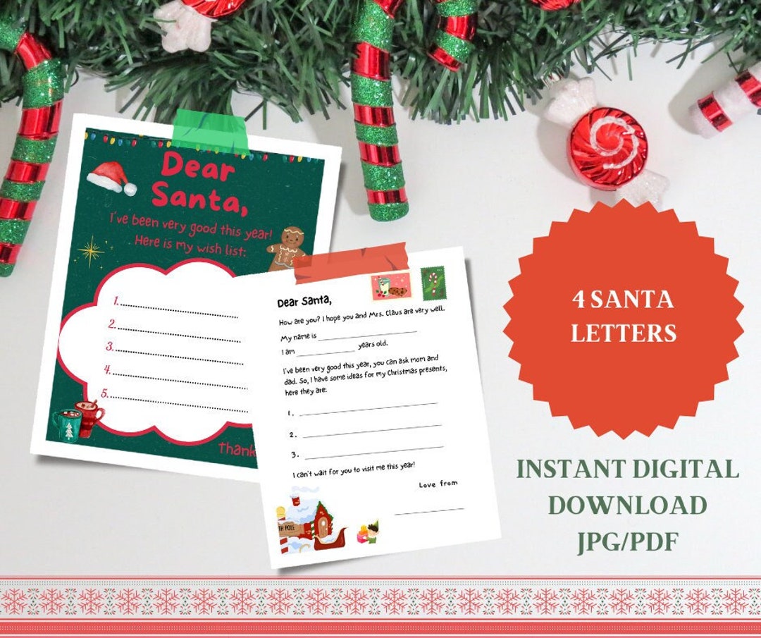 Printable Santa Letters Digital Download - Etsy