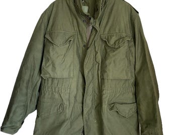 Vintage amerikansk armé fältrock kallväders herr liten olivgrön OG 107