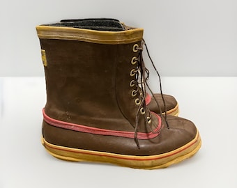 Botas de nieve vintage de los años 90 con caña de acero para hombre, talla 10, forradas en lana, impermeables y resistentes al agua.