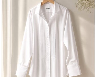 Ventura smokinghemd heren 2XL witte kraag Franse manchetten Made Italy