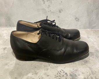 Vintage Chakott Dancing Men's  Shoes Size 8.5 EU 26.5 Black Leather Made Japan