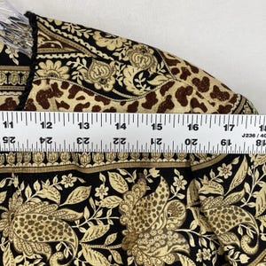 Kurtka jedwabna vintage Adrianna Papell, rozmiar 16, skrócona, wielokolorowy szalik, wzór glamour zdjęcie 5