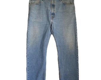 Vintage 80s Levis 505 Men's Jeans 40x28 Blue Light Wash Retro Made USA