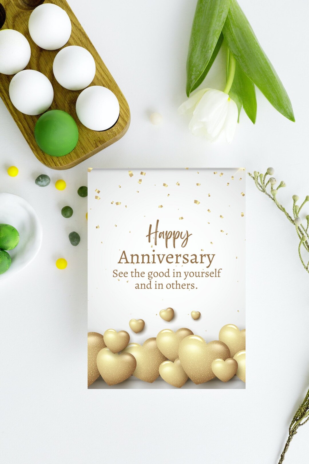 Happy Anniversary Card With Flowers, Cute Anniversary Card for Husband ...