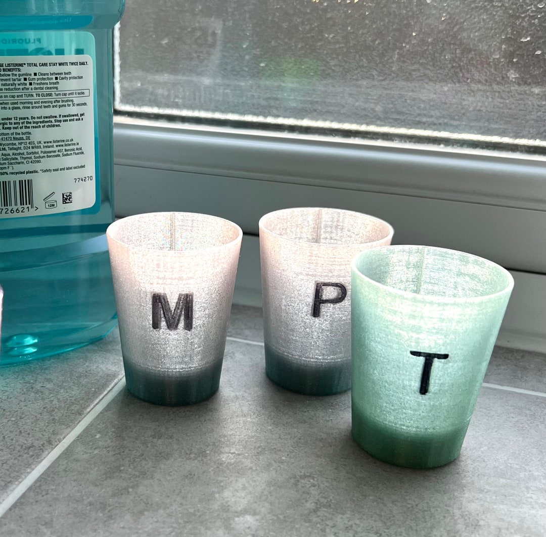 Personalised Mouth Wash Glasses, Mini Glasses for Mouthwash
