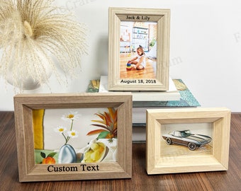 Simple Solid Wood Photo Frame/Custom Photo Frame/Unique Frame/Photo Frame Gift/Anniversary Photo Frame/Photo Printing/Wedding Photo Frame