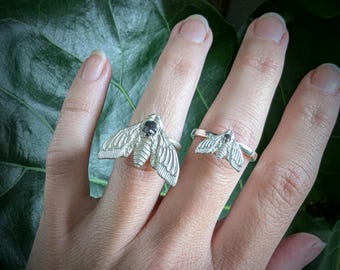 Sterling Silver Death&#39;s-head Hawkmoth Ring