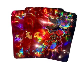 Mylar bags (empty) 25pcs 3.5 Grams. Holographic cartoon design. Free next day shipping