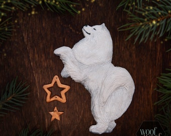 Samoyed / samojed / spitz / american eskimo dog Christmas Collection - fridge magnet or hanging ornaments - handmade relief figurines