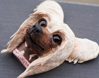 Chinese crested dog handmade - custom fridge magnet - statue / figurine