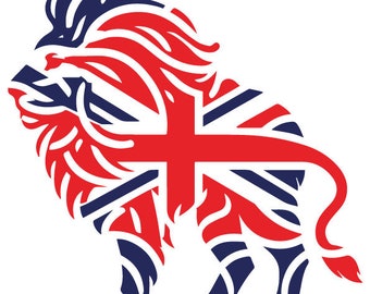 Bandera inglesa. León. Lion. Reino Unido. United Kingdom. Leon vector. Bandera Inglesa vector.