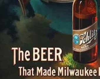 Vintage 1976 Schlitz Beer Vintage Rotating Globe Light Cash