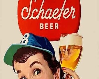 Schaefer beer sign large 24in metal store display vintage style sign man cave bar