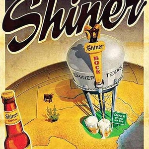 Shiner Bockクラフトビール看板縦長さ　79　横　49.5 Shiner Bock Beer 2-piece Hanging Cardboard Sign Shiner, Tx
