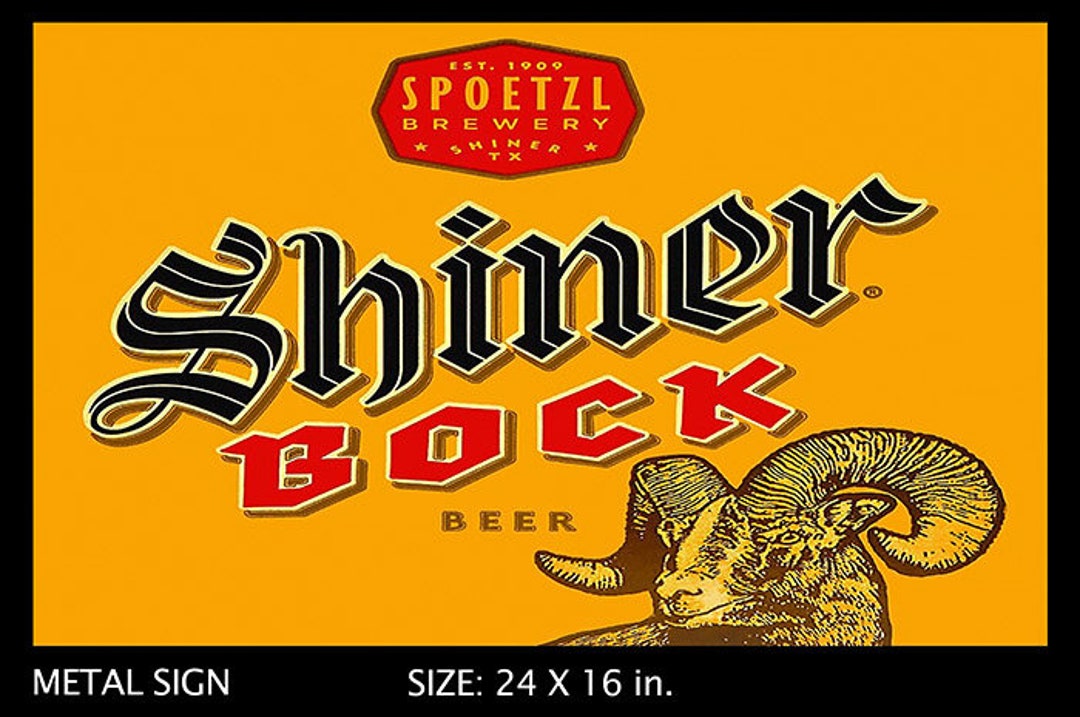 Shiner Bock Sign Large 24in Beer Pub New Texas Pull Rams - Etsy