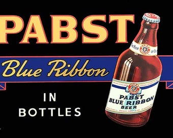 Pabst blue Ribbon beer metal sign 24in bar display tavern man cave
