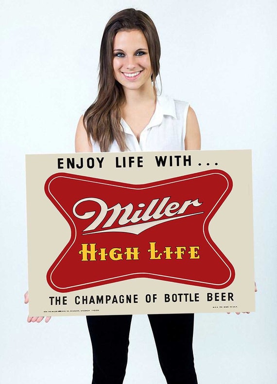 Vintage Miller High Life レトロ広告看板 Miller High Life Beer Vintage Ad 9