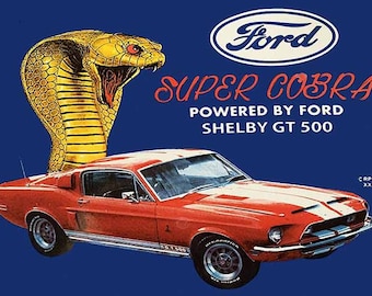 Ford SHELBY large metal sign 24in card shelby cobra garage sign