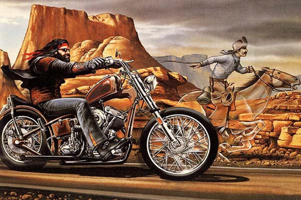 HARLEY DAVIDSON Sign Metal Rider Vintage Art - Etsy