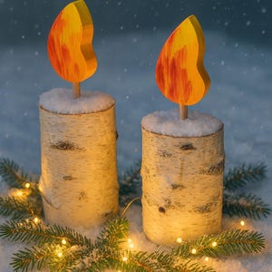 Kerzen aus Birkenholz, Adventskerze, Kerze aus Holz, Kerze aus Naturholz, Rustikale Weihnachtskerze, Kerze handgemacht, Kerze, Holzkerze