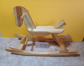 Rocking horse made of wood, pine wood, solid wood, children's rocking horse, birthday, Christmas, gift, handmade, oiled, natural, rocking horse