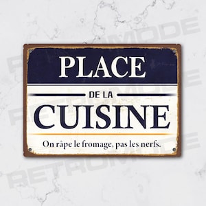 Keukenbord, vintage metalen restaurantbord, keukencitaatbord, voedselbord